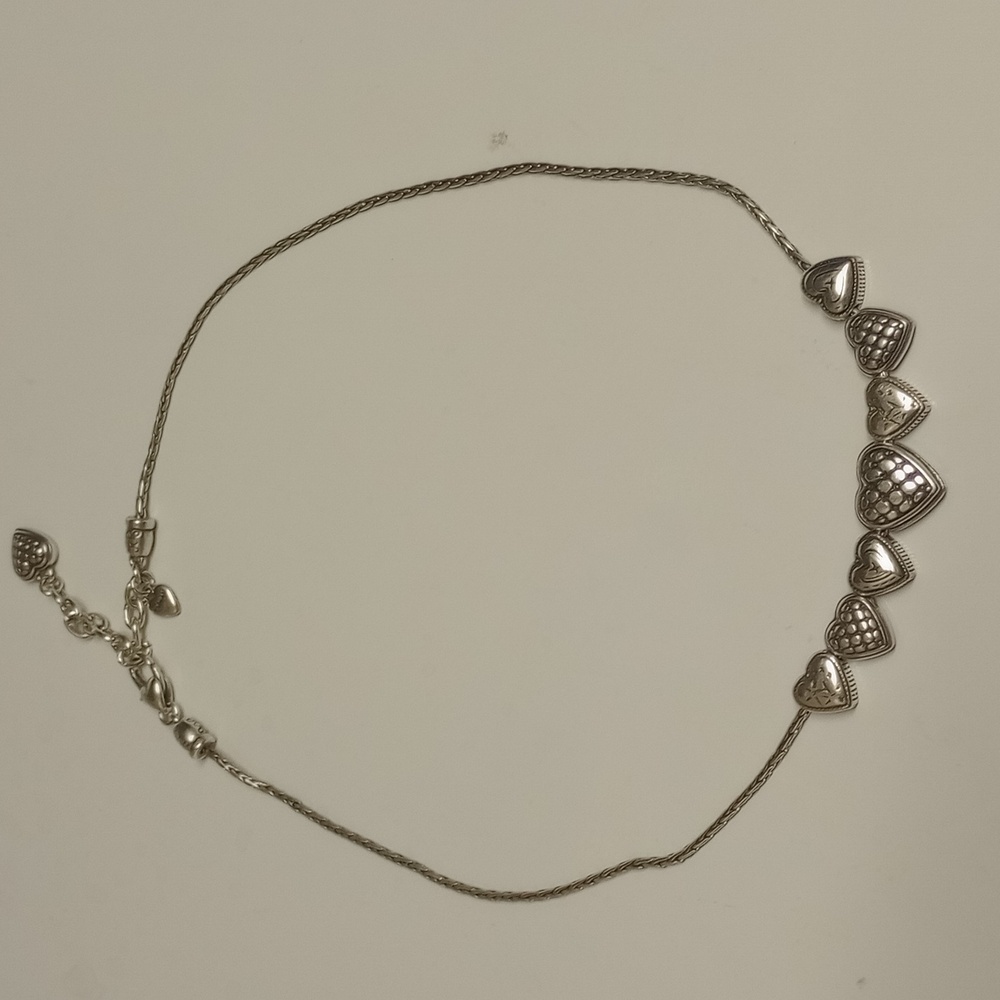 🖤 BRIGHTON SILVER PLATED TWO SIDED HEART NECKLACE - Picture 2 of 10